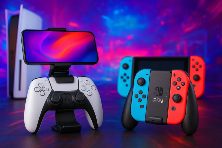 Comparativa: Soporte celular para control PS5 vs Soporte con batería extra para Joy-Con Switch